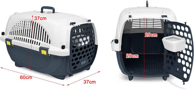 UISEBRT Transportbox für Haustiere - 61 x 37 x37cm Tiertransporter für kleine Hunde & Katzen - Katze