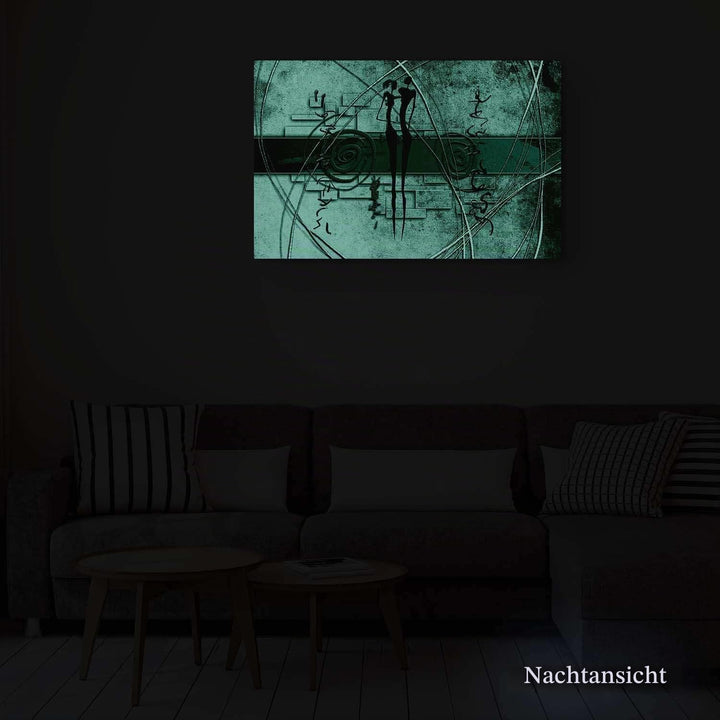 Startonight Bilder Graue Geometrie Liebe Schwarz, Leinwandbilder Moderne Kunst, Abstrakte Wanddeko K