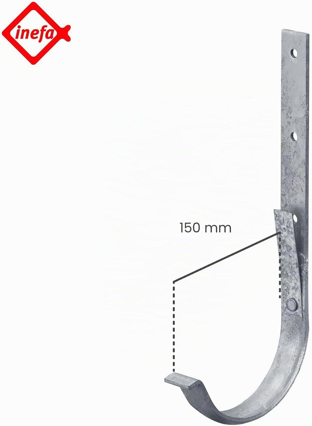INEFA Rinneneisen, Rinnenhalter, halbrund NW 150, 20 Stück Silber Dachrinnenzubehör, Dachrinnenhalte