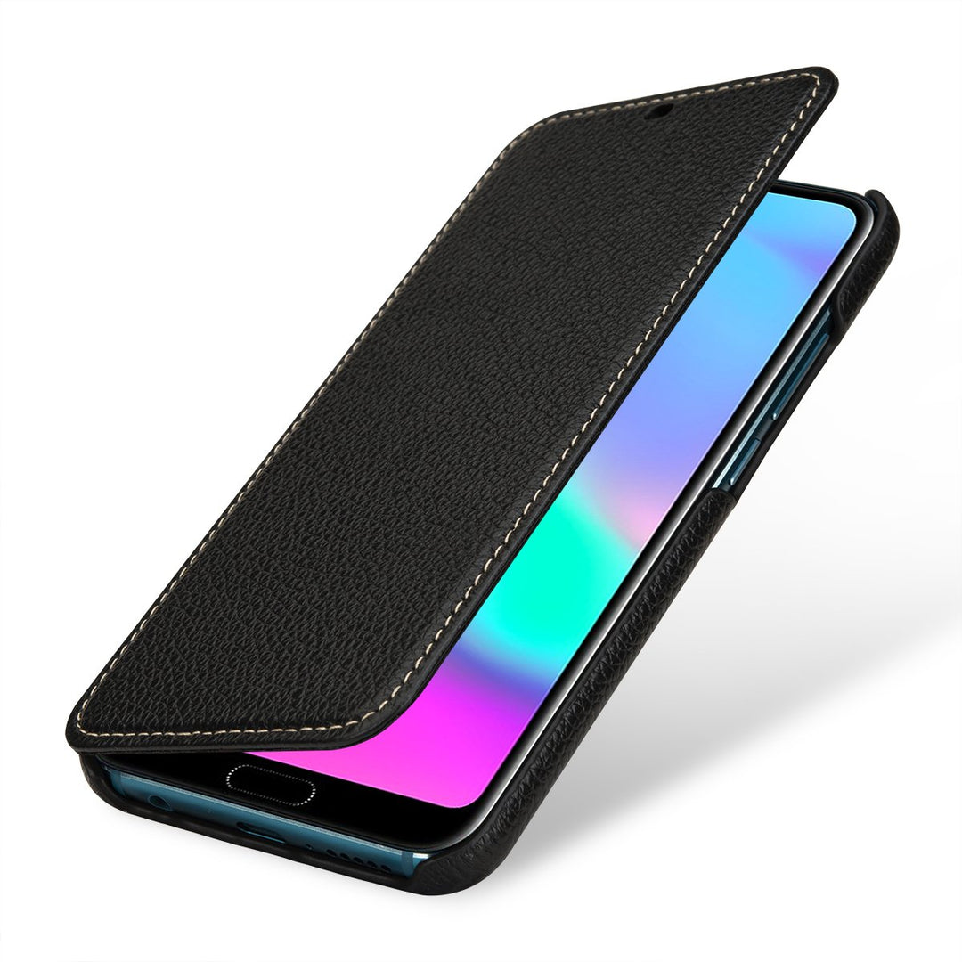 STILGUT Book Type Lederhülle kompatibel mit Huawei Honor 10. Seitlich klappbares Flip-Case aus Echtl