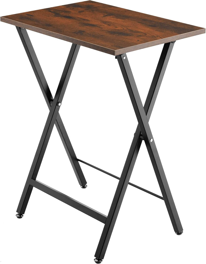 tectake 2er Set Beistelltisch klappbar, Holz Tablett Tisch im Industrie-Design, 48x36x66,5 cm, TV Tr