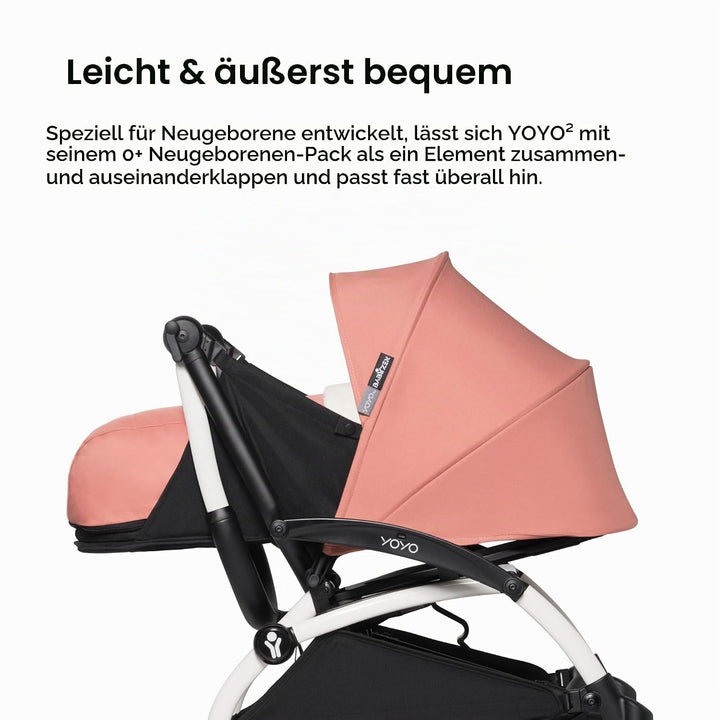 BABYZEN YOYO2 Kompletter Kinderwagen - Inklusive YOYO 0+ Neugeborenen Set (Ginger), Kinderwagengeste