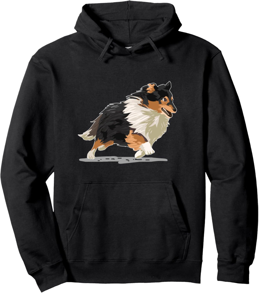 Sheltie Dog Illustration für einen Hundebesitzer Pullover Hoodie