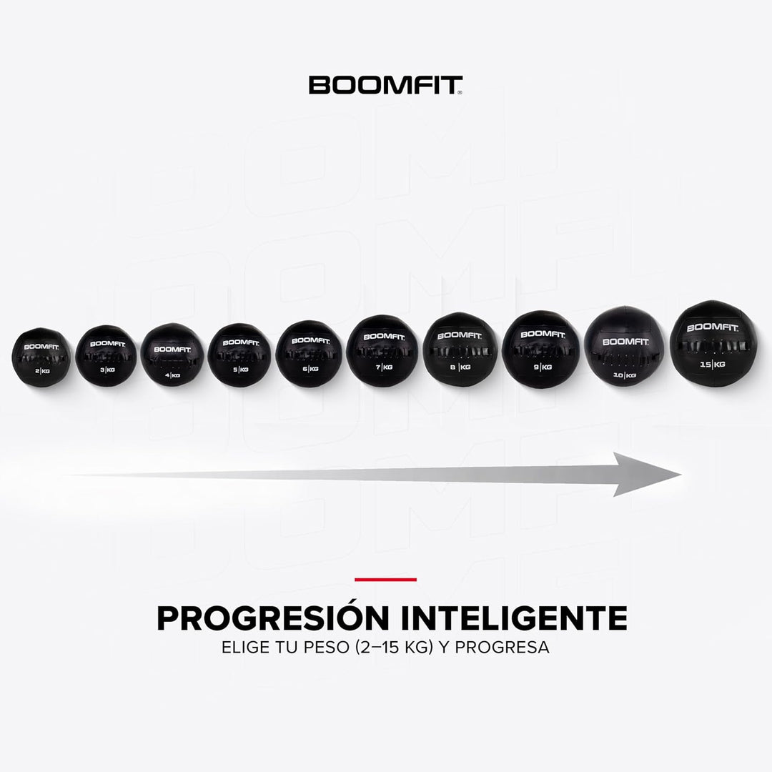 BOOMFIT Unisex-Erwachsene Wall Ball 2Kg Wandball, Black, One Size