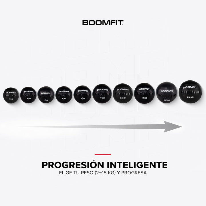 BOOMFIT Unisex-Erwachsene Wall Ball 2Kg Wandball, Black, One Size