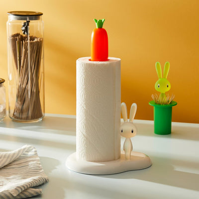 Alessi "BUNNY & CARROT" Küchenrollenhalter aus thermoplastischem Harz, grün, 20.2 x 16 x 34 cm, Grün