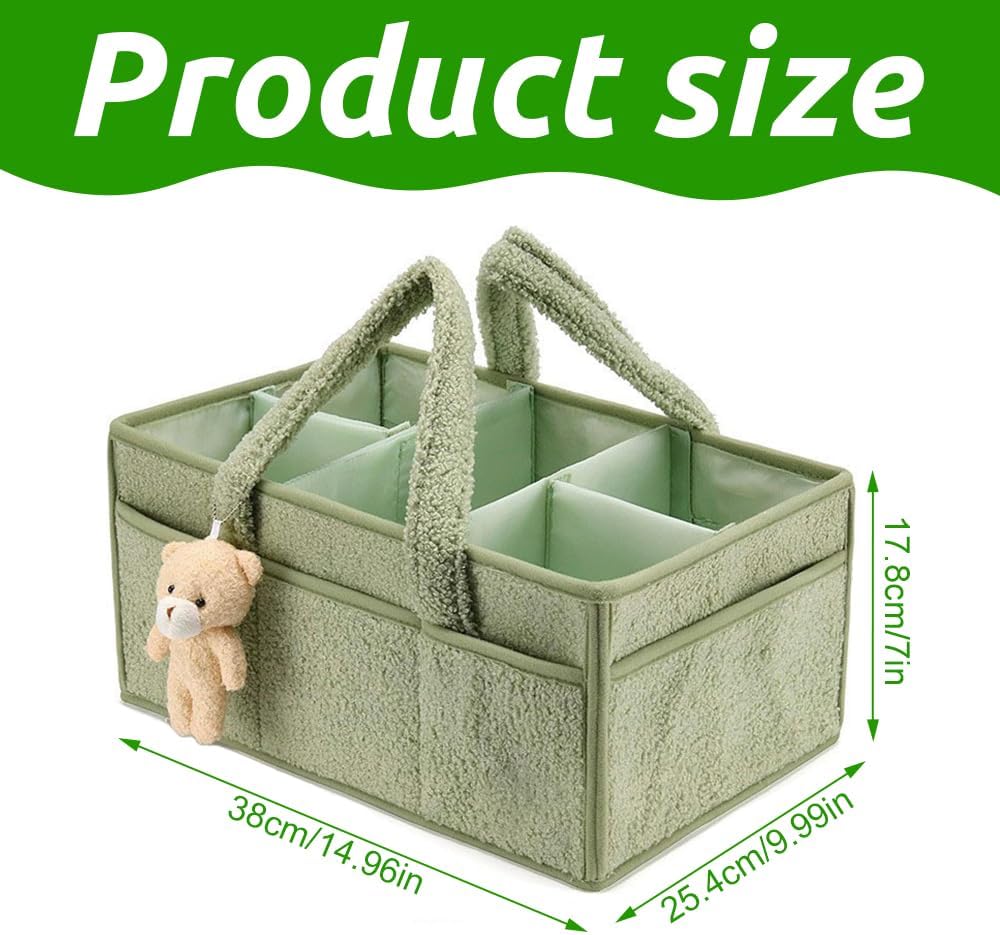 Baby Windel Caddy Organizer, Tragbarer Wickelorganizer Mit Fächern & Griffen, Plüsch Wickel Organize
