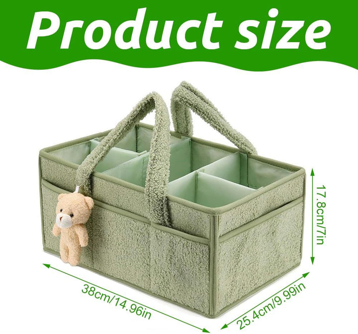 Baby Windel Caddy Organizer, Tragbarer Wickelorganizer Mit Fächern & Griffen, Plüsch Wickel Organize