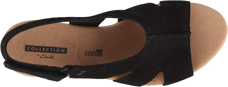 Clarks Damen Annadel Bari Plattform 37.5 EU Schwarzes Nubukleder, 37.5 EU Schwarzes Nubukleder