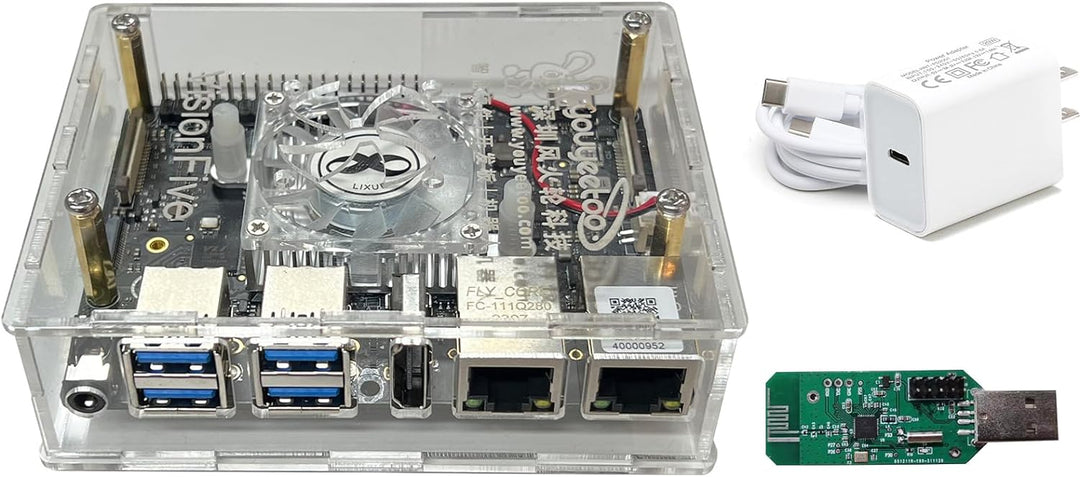 youyeetoo VisionFive2 v1.3B RISC-V Einplatinencomputer, Quad Core, 4GB mit WiFi Dongle, StarFive JH7