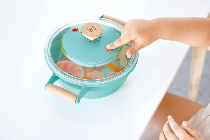 Hape Kleiner Küchenchef Dampfgarer - Küchenzubehör und Kochspielzeug, Dampfgarer mit realistischem S