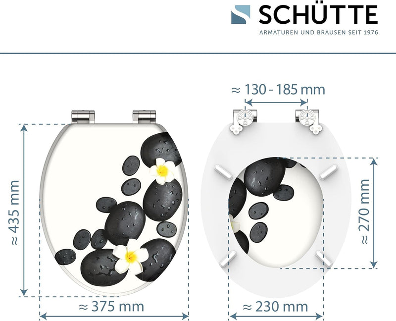 SCHÜTTE WC-Sitz STONE mit Absenkautomatik aus Holz | Toilettensitz mit Klodeckel | Holzkern Toilette