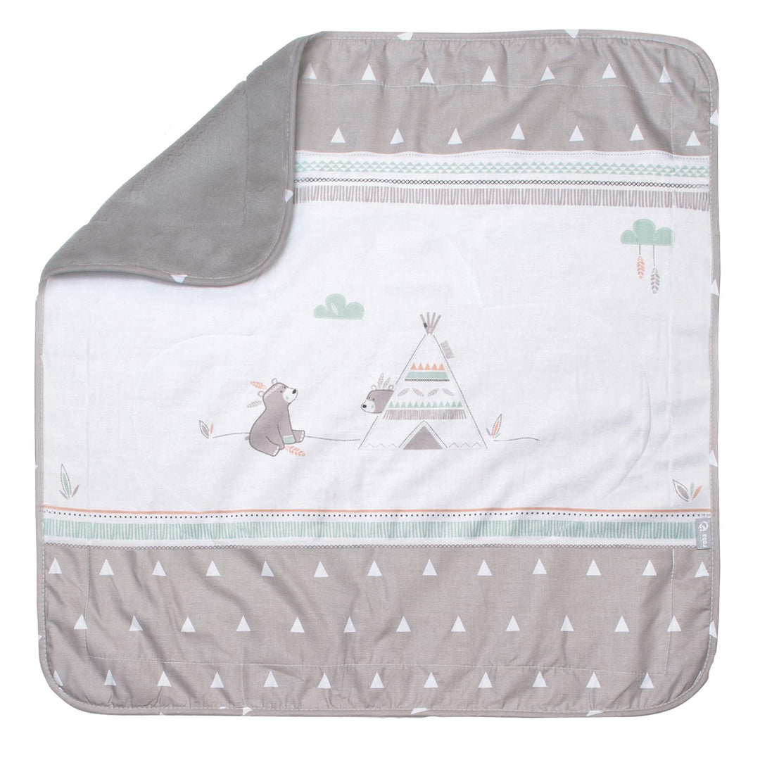 roba Babydecke Indibär - 80 x 80 cm - Decke zum Kuscheln, Krabbeln & Spielen mit Bären Motiv - Kinde