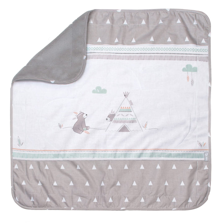roba Babydecke Indibär - 80 x 80 cm - Decke zum Kuscheln, Krabbeln & Spielen mit Bären Motiv - Kinde