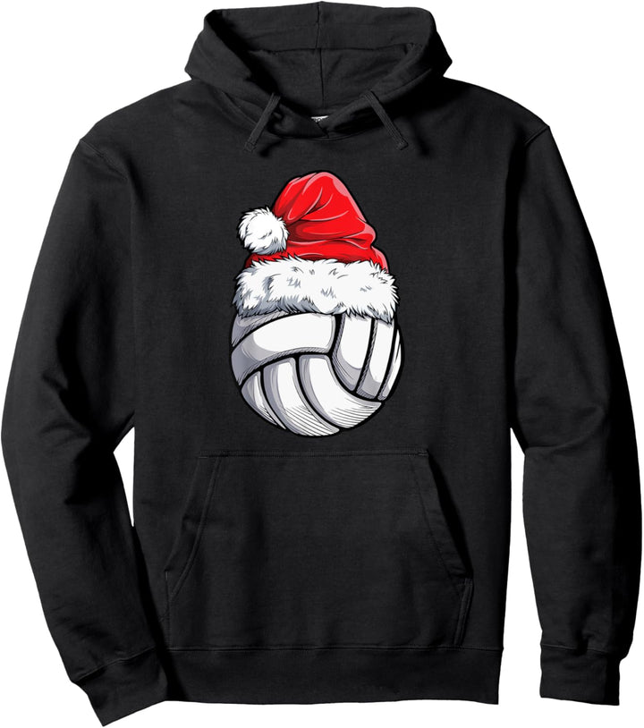 Santa Volleyball Weihnachtsmütze Lustiges Sport Volleyball Pullover Hoodie