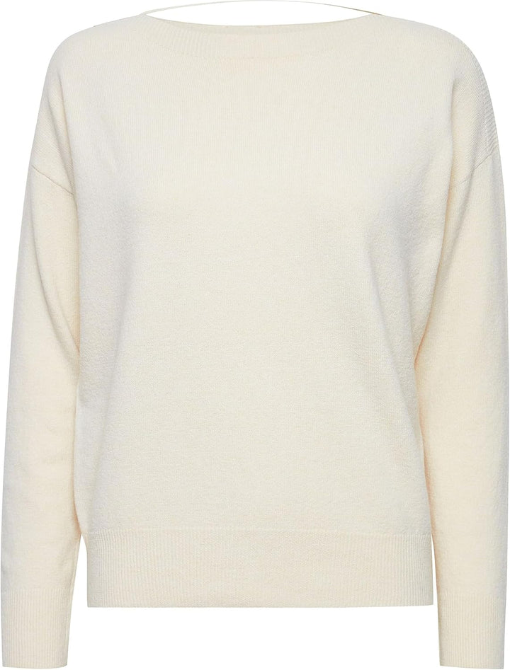 ICHI IHALPA LS2 Damen Strickpullover Feinstrick Pullover Feinstrickpullover U-Bootausschnitt Regular