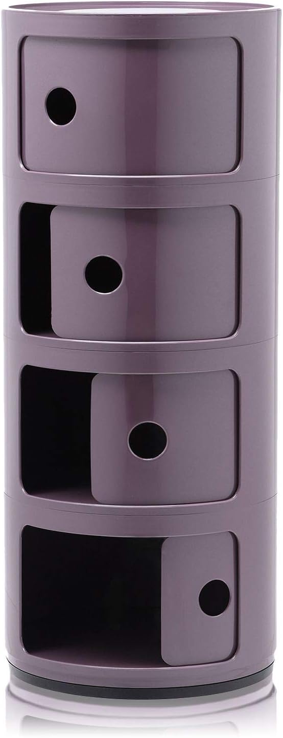 Kartell Componibili, 4 Elements, Violet, Runde Basis 4-fächer Violett, 4-fächer Violett