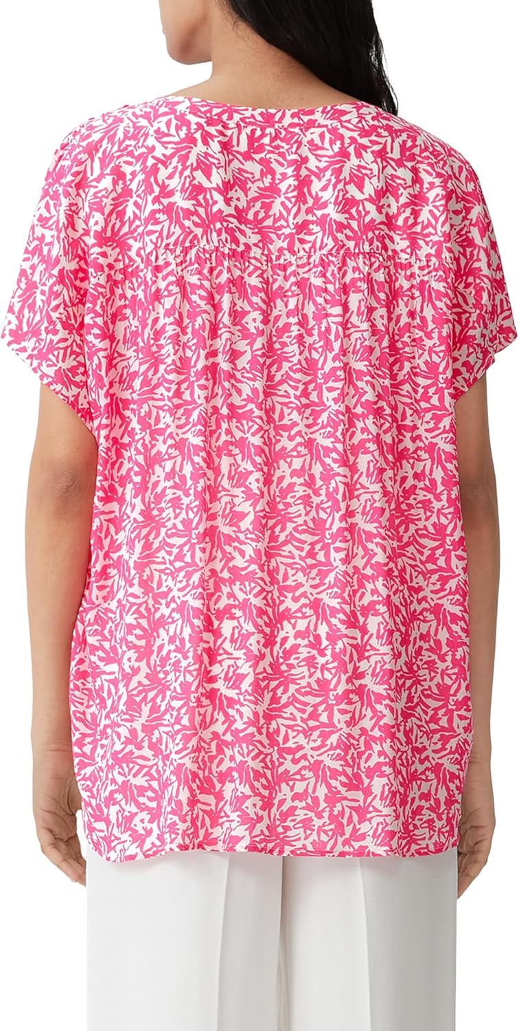 Comma Viskosebluse mit Raffung XS 01b4_weiss, XS 01b4_weiß