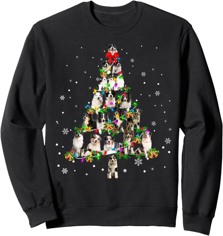 Australian Shepherd Christmas Tree X-Mas Gift Sweatshirt
