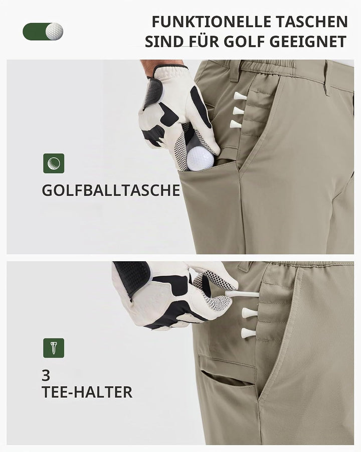33,000ft Herren Golf Shorts Stretch Bermuda Shorts UPF 50+ Leichte Kurze Golfhose Chino Shorts Summe