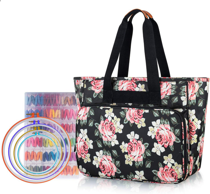 Yarwo Reisetasche für Kreuzstich Tool Kit, Aufbewahrungstasche für Stickerei Set, Tragetasche für St