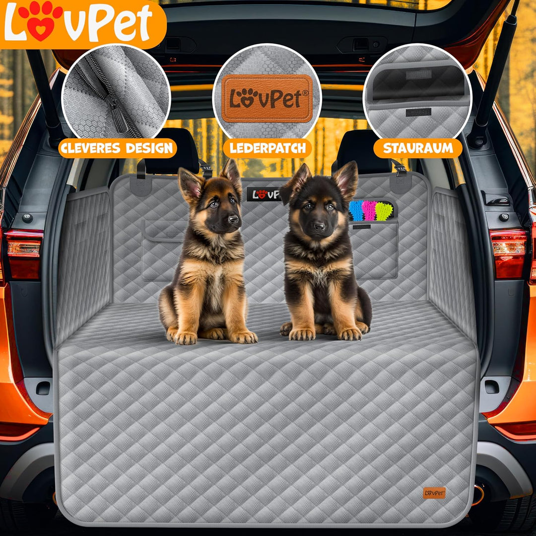 Lovpet Kofferraumschutz mit Seiten- und Ladekantenschutz Hundedecke für Auto-Rückbank mit Sichtfenst