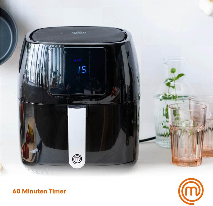 MasterChef Heissluftfritteuse 4,5L Airfryer 1400W, Fritteuse Heissluft ohne Fett für 2-4 Personen, H
