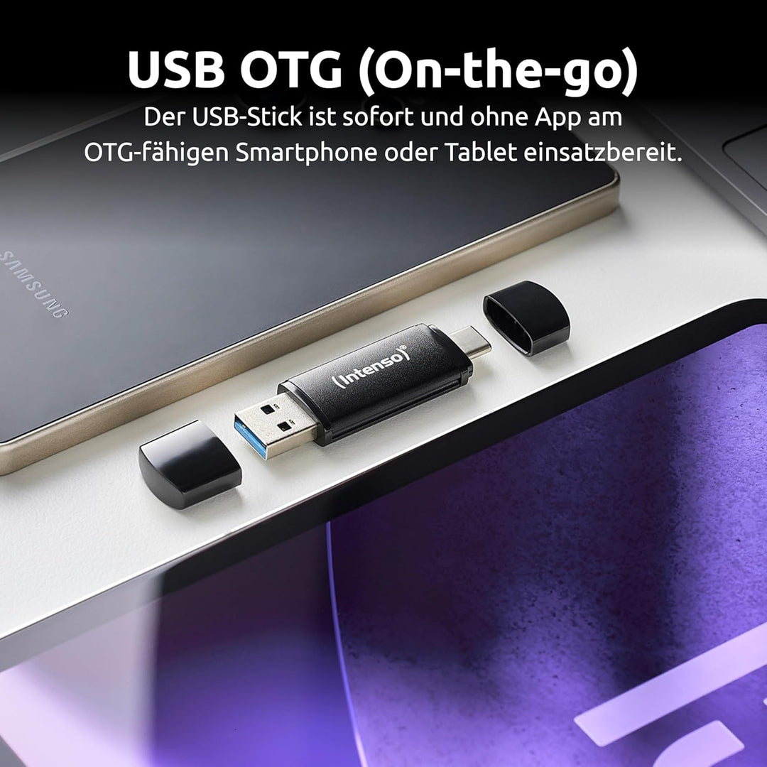 Intenso Flex Line USB-Stick, 128 GB - Dual USB-Stick 3.2 Gen 1x1 mit USB-C & USB-A für OTG-fähige Sm