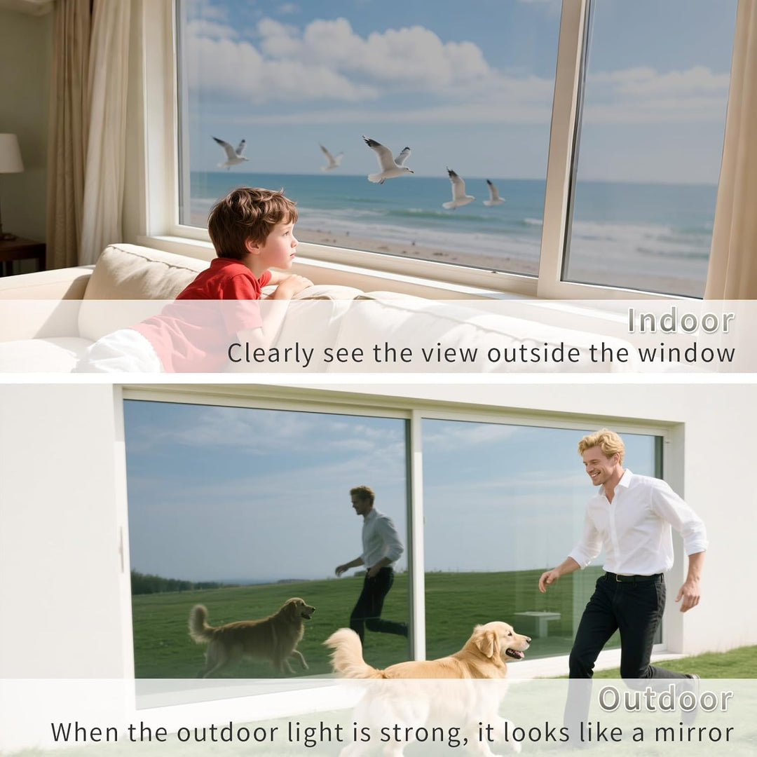FILMGOO Fensterfolie Spiegelfolie Selbstklebend Sichtschutz Wärmeisolierung Sonnenschutzfolie Nicht