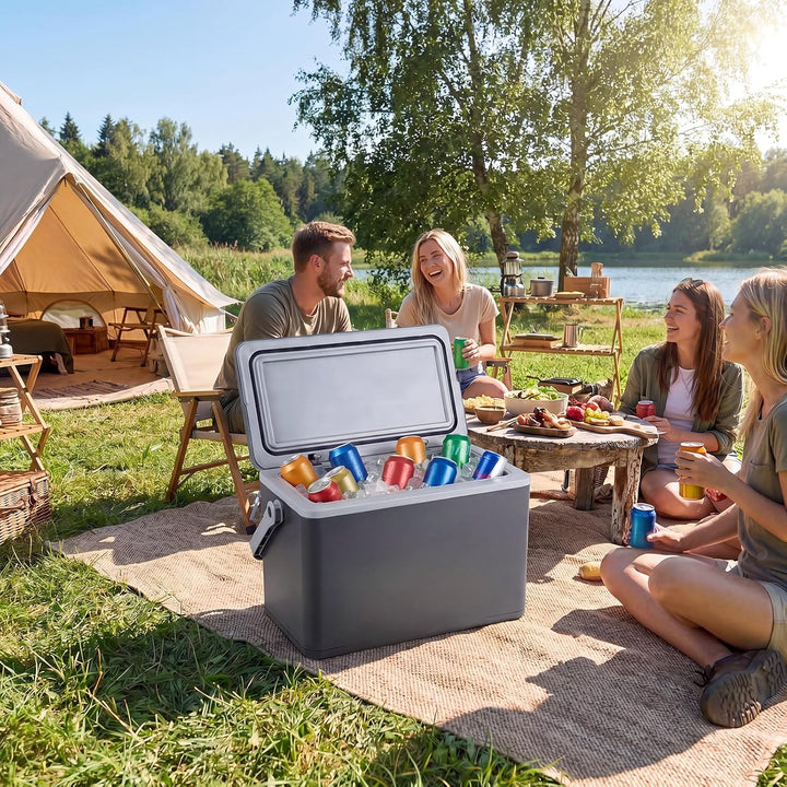 LIFEZEAL Tragbare starre Kühlbox, thermisch geformt, 12 Liter, Kapazität für 3 Tage, ausgestattet mi