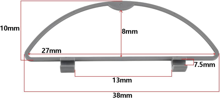 1 x D-Ring für Mülltonnen, kompatibel mit Hartal-Behältern, Old Style, 38 mm x 10 mm, für Wohnwagen/