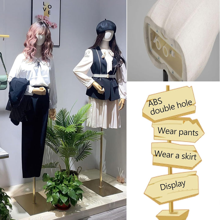 Jueraori Schaufensterpuppe Körper Weiblich, Schneiderpuppe mit Holz Armen, Mannequin Torso mit Verst