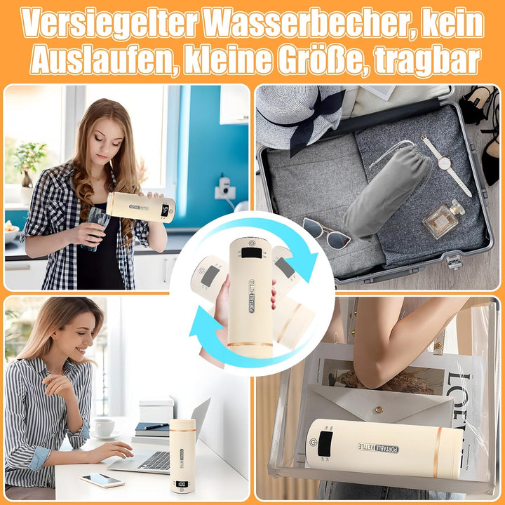 Reisewasserkocher Klein 500ML,Schnell Wasser Kochen Kleiner Wasserkocher Reise für Unterwegs Mini Wa