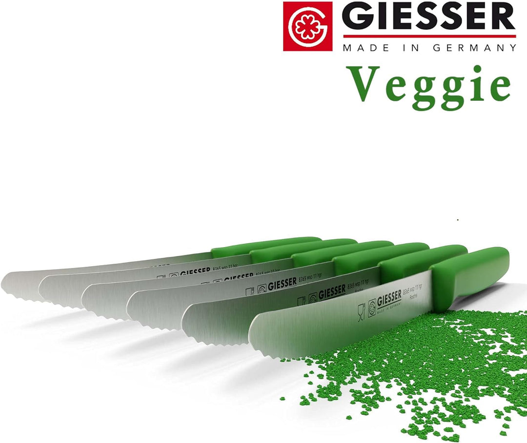 Giesser seit 1776 - Made in Germany - Tomatenmesser 6er Set Veggie, Universalmesser, grün, nachhalti