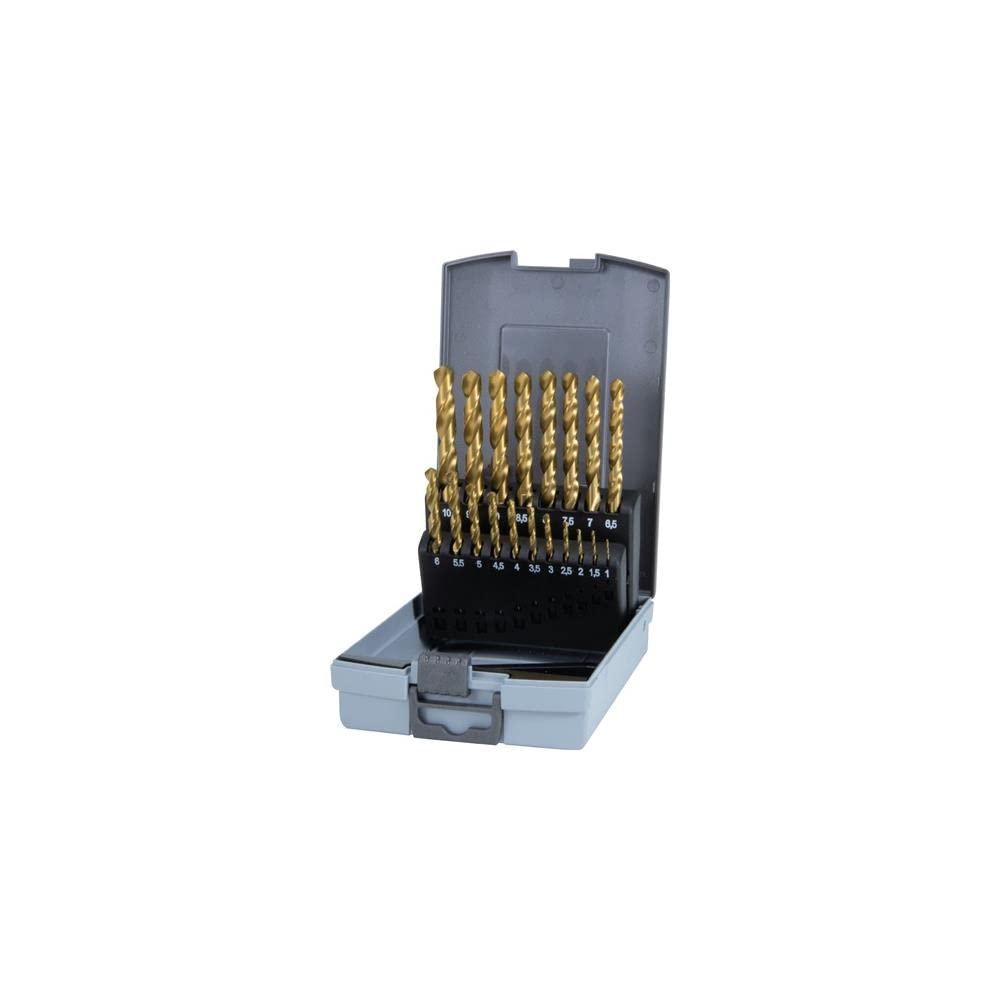 Ruko R250214TRO Spiralbohrer HSS-G DIN 338 Typ N verzinnt, 19-teilig