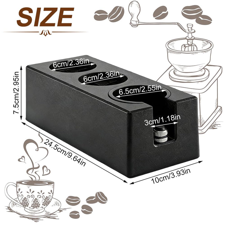 Rppiup Tamperstation für Barista(51-58mm), Tamping Station aus ABS, Einstellbar Coffee Schwarz Tampe