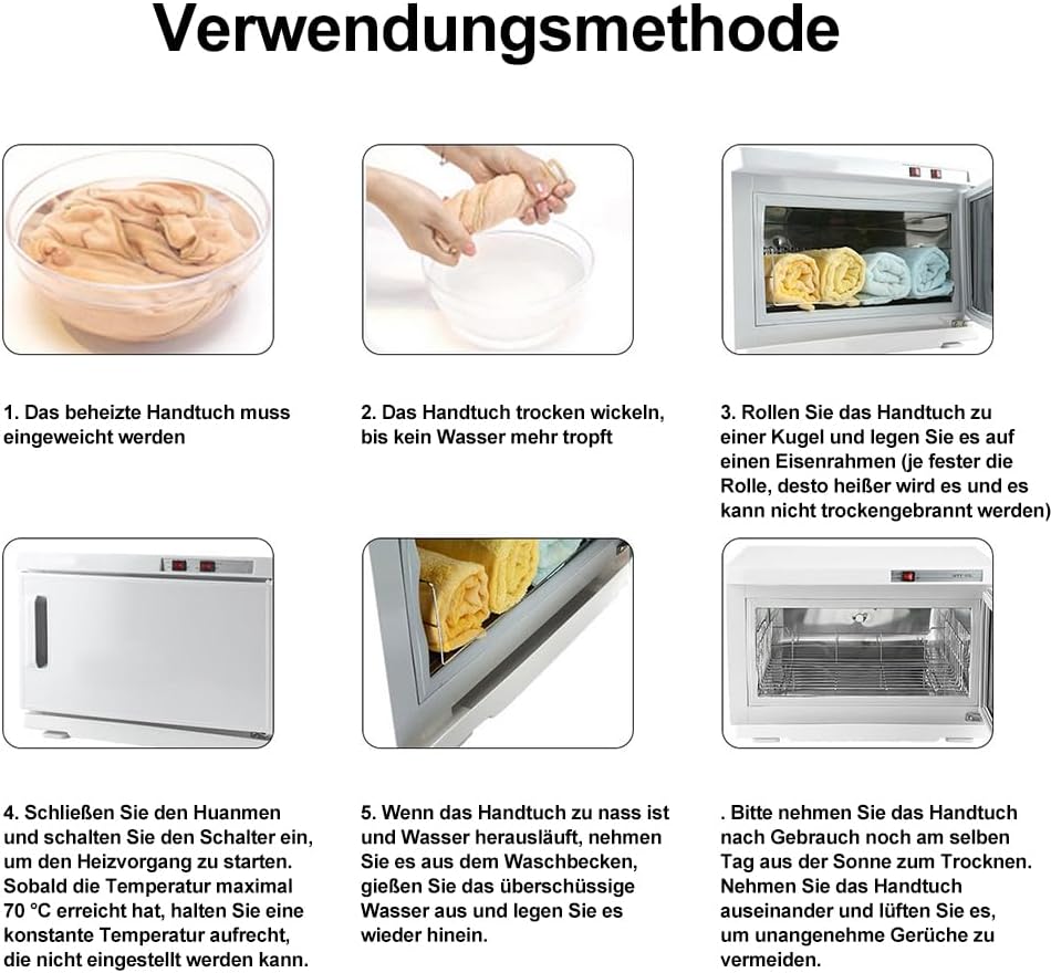 50L Handtuchwärmer Kompressen Towel Handtuch Wärmer,Handtuch Hot Cabinet mit UV-Lampe Platz für 50 b