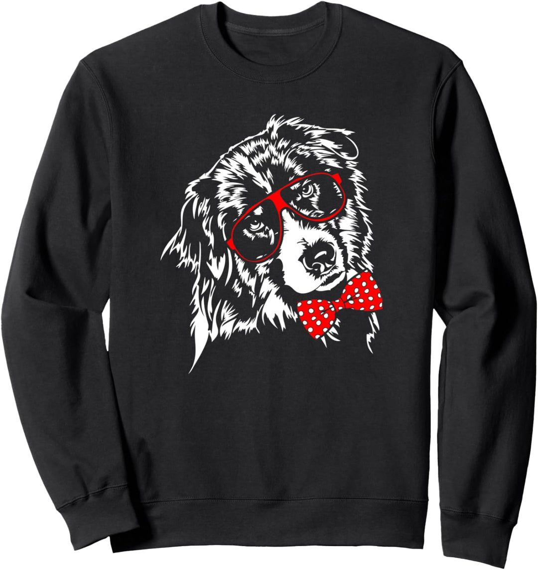 Lustiger Aussie Australian Shepherd Brille Hund Hunde Sweatshirt