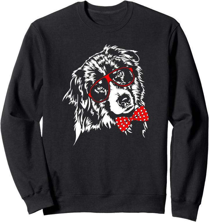 Lustiger Aussie Australian Shepherd Brille Hund Hunde Sweatshirt