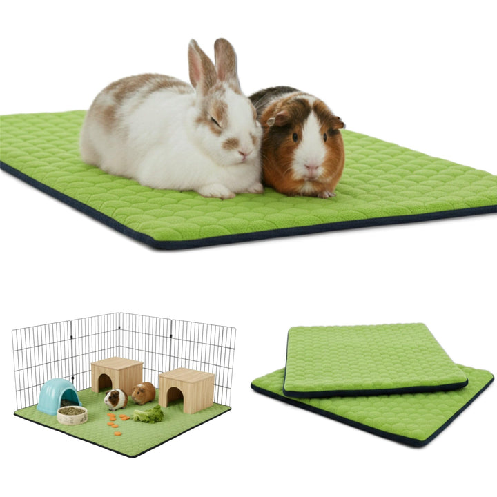2 Stück Käfigeinlage für Kaninchen und Meerschweinchen mit Abnehmbarer Fleece-Tunneldecke - perfekte
