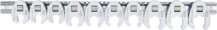 BGS 1756 | Hahnenfussschlüssel-Satz | 10-tlg. | 10 mm (3/8") | SW 10 - 19 mm | Krähenfuss Satz | 10-