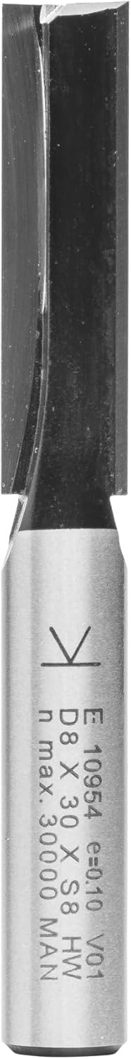 ENT 10954 Nutfräser HW, Schaft (S) 8 mm, Durchmesser (D) 8 mm, NL 30 mm, SL 32 mm, GL 65 mm, mit Har