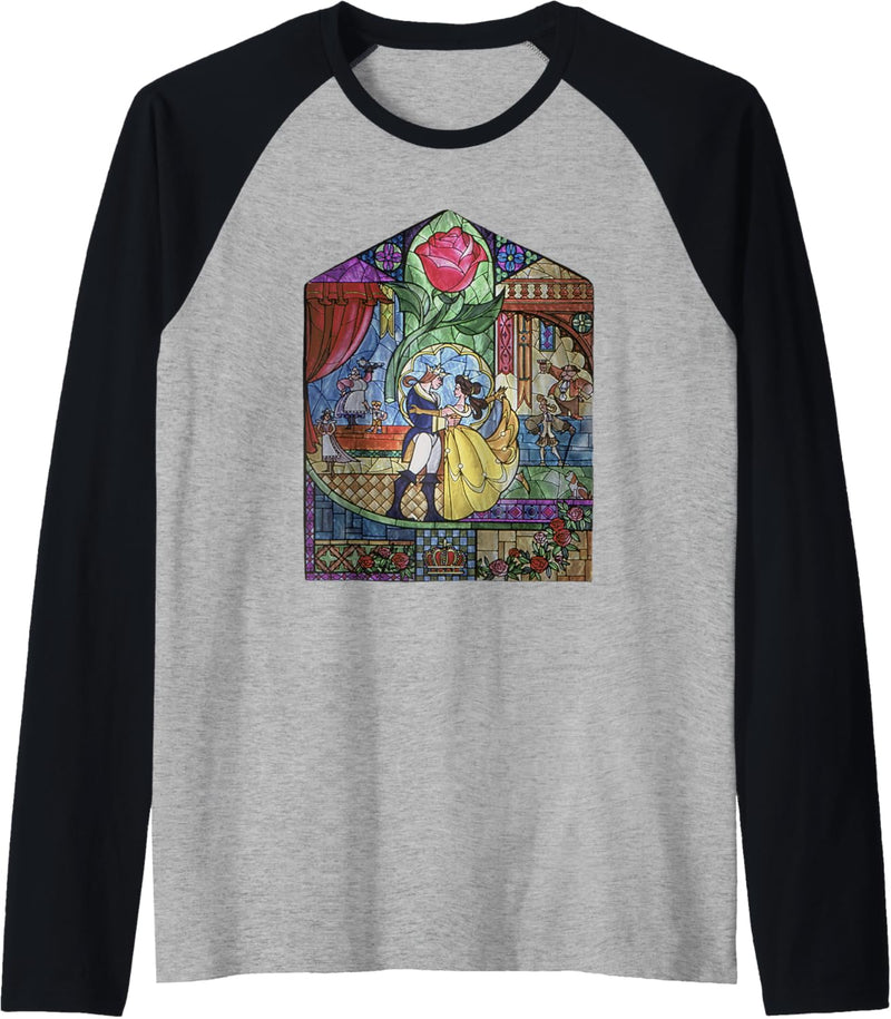 Disney Beauty & The Beast Stained Glass Rose Raglan