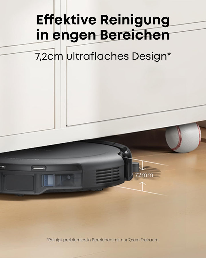 eufy C10 Set Saugroboter mit Automatischer Absaugstation,7,2cm Design | Teppichreinigung, Ausfahrbar