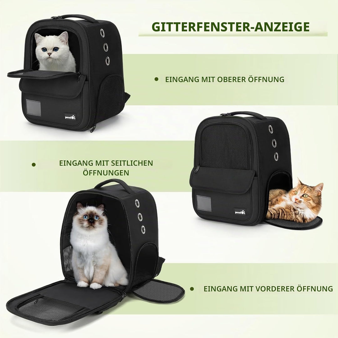 pecute Haustier Rucksack 6kg, Tragbare und Faltbare Katzentasche, Atmungsaktive und Leichte Hundetas