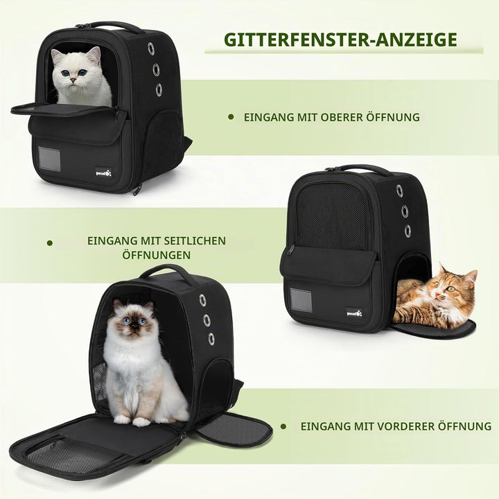 pecute Haustier Rucksack 6kg, Tragbare und Faltbare Katzentasche, Atmungsaktive und Leichte Hundetas