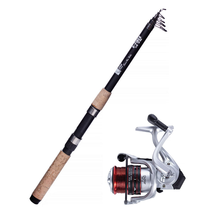 Zite Fishing Angelset Allround - Karpfen Aal Teleskoprute 270cm 30-80g + Angelrolle mit 2 Aluspulen