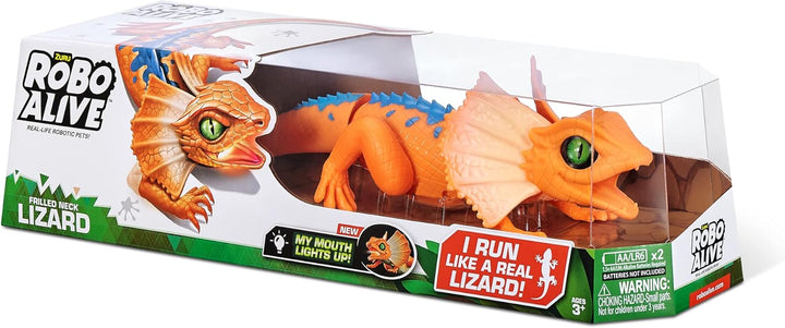 ZURU 38509 ROBO Alive Lurking Eidechse Serie 3 orange, Motive und Farben Sortiert