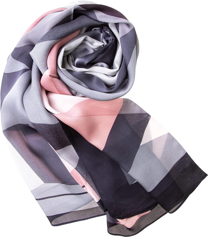 Tinitex Seidenschal Halstuch Schal Satin grau rosa 170x53cm
