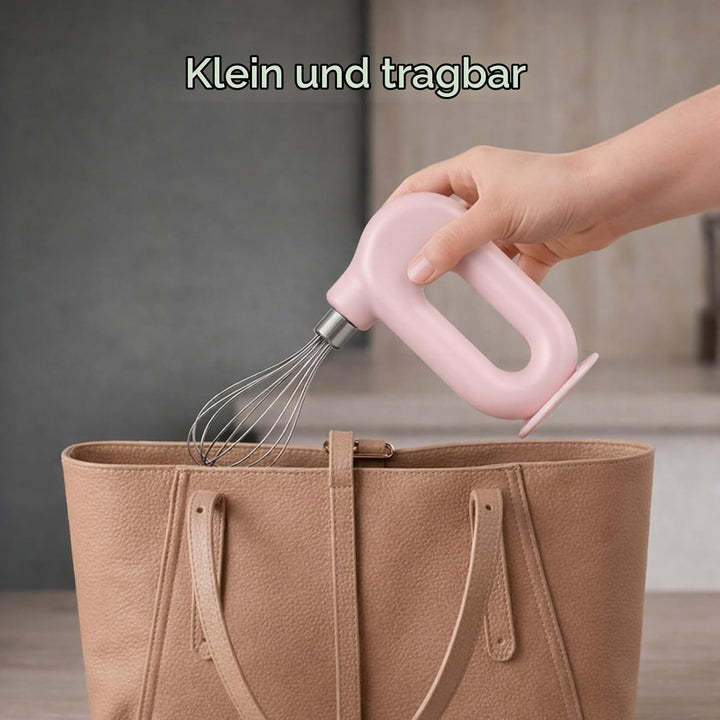 Elektrischer Handmixer, 1500mAh Wiederaufladbar Elektrischer Schneebesen, 4 Gang Einstellbarer Kabel